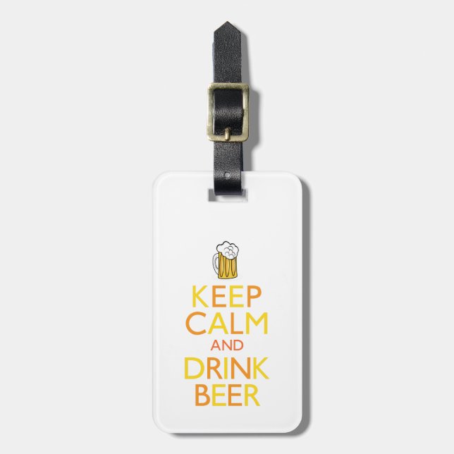 Étiquette À Bagage Maintenez bière calme et de boissons (Devant Vertical)