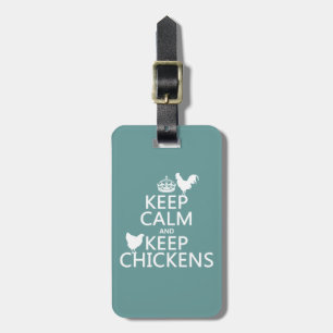Étiquette À Bagage Maintenez calme et gardez les poulets (toute
