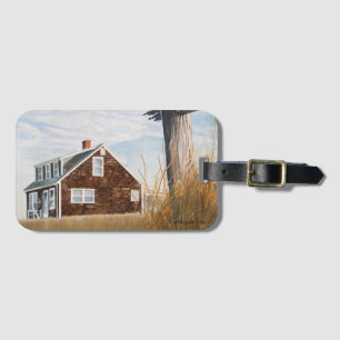 Étiquette À Bagage Maison de plage au lever du soleil