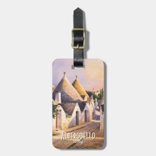 Étiquette À Bagage Maison de Trulli personnalisée Alberobello Aquarel
