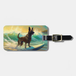 Étiquette À Bagage Malinoi Beach Surf Peinture belge