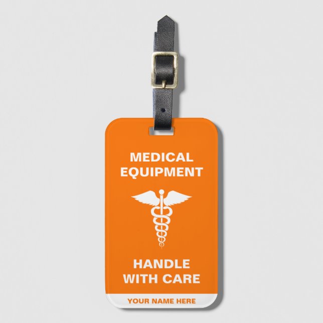 Étiquette À Bagage Manche d'équipement Médicale avec soin (Devant Vertical)