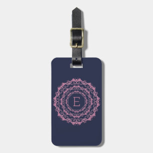 Étiquette À Bagage Mandala. floral ethnique