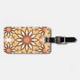 Étiquette À Bagage Mandala motif, bronzage caramel, chocolat