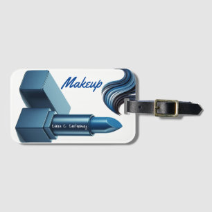 Étiquette À Bagage Maquillage en bâton bleu gras