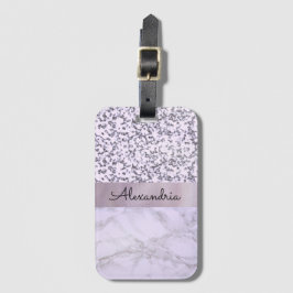 Étiquette À Bagage Marbre de lavande chic
