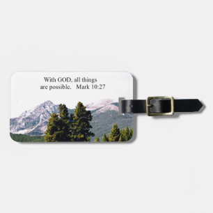 Étiquette À Bagage Marc 10:27 Avec Dieu, tout est possible.