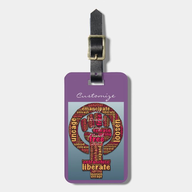 Étiquette À Bagage marche des femmes levée en 2017 (Devant Vertical)