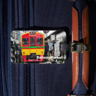 Étiquette À Bagage Marché ferroviaire Mae Klong Vintage Thaïlande Ret