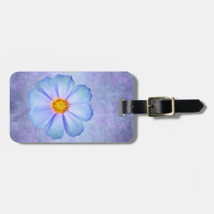 Étiquette À Bagage Marguerite bleue et violette turquoise sur
