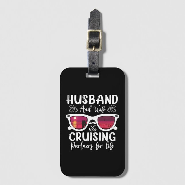 Étiquette À Bagage Mari Femme Cruising Partenaires pour la vie (Devant Vertical)