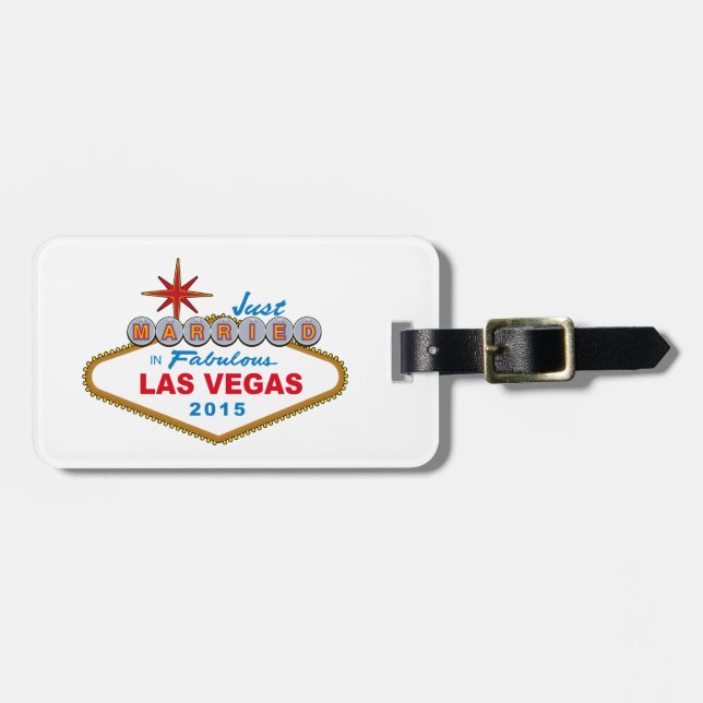 Étiquette À Bagage Marié Dans Fabulous Las Vegas 2014 (Signe) (Devant horizontal)
