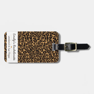 Étiquette À Bagage Mariée Bachelorette Boujee Tendance Imprimé Léopar