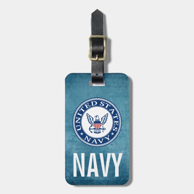 Étiquette À Bagage Marine américaine | Navy Alt Emblem (Devant Vertical)