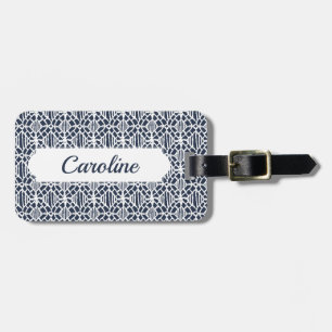 Étiquette À Bagage Marine avec Motif de dentelle de Crochet blanc