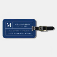 Marine Blue Modern Lines | Etiquettes à bagages