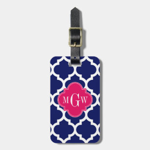 Étiquette À Bagage Marine Whats Marocain #5 Framboise 3 Monogramme in