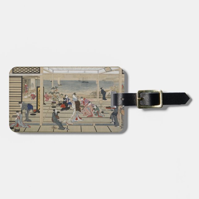 Étiquette À Bagage Marque à bagages personnalisée d'Utamaro's Japanes (Devant horizontal)