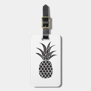Étiquette À Bagage Marque de bagage en silhouette d'ananas