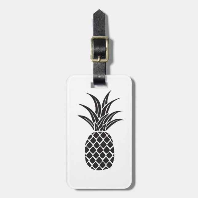 Étiquette À Bagage Marque de bagage en silhouette d'ananas (Devant Vertical)