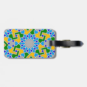 Étiquette À Bagage Marque de bagage motif géométrique islamique