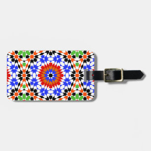 Étiquette À Bagage Marque de bagage motif géométrique islamique