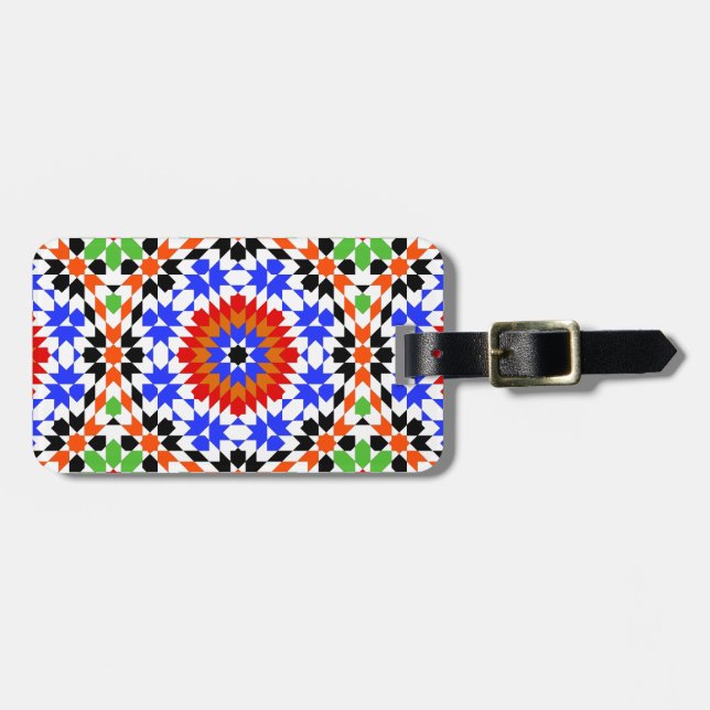 Étiquette À Bagage Marque de bagage motif géométrique islamique (Devant horizontal)