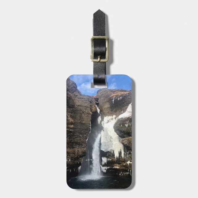 Étiquette À Bagage Marque de bagage personnalisée - Cascade Islande (Devant Vertical)
