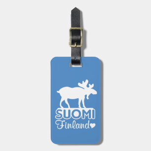 Étiquette À Bagage Marque de bagage personnalisée Finlande Moose