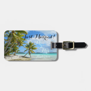 Étiquette À Bagage Marque de voyage pour une lune de miel tropicale j