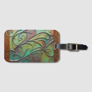 Étiquette À Bagage Marque unique en cuir patina artisanal look bagage