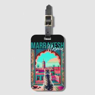 Étiquette À Bagage Marrakech Maroc Chat Voyage Tourisme Souvenir