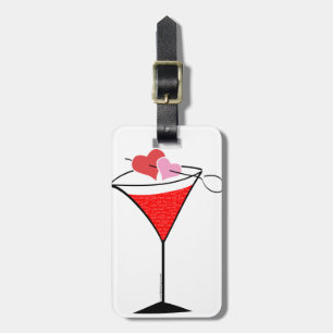 Étiquette À Bagage Martini Hearts and Love