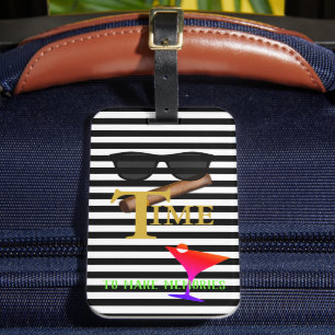 Étiquette À Bagage Martini Martini Cigar Bon Voyage