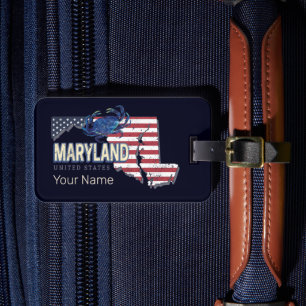 Étiquette À Bagage Maryland États-Unis Retro State Map Vintage USA