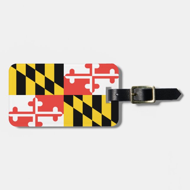 Étiquette À Bagage Maryland Flag Numéro de bagage personnalisé (Devant horizontal)