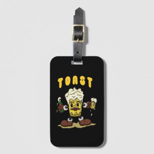 Étiquette À Bagage Mascotte du toast à la bière