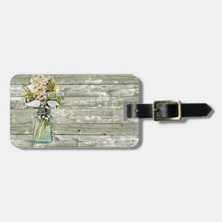 Étiquette À Bagage Mason jar wildflower barn wood french country