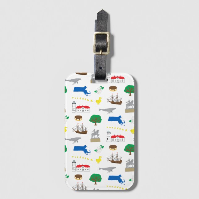 Étiquette À Bagage Massachusetts (Devant Vertical)