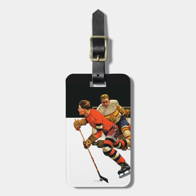 Étiquette À Bagage Match de hockey sur glace (Devant Vertical)