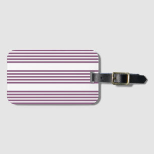 Étiquette À Bagage Mauve violet blanc cinq bandes motif