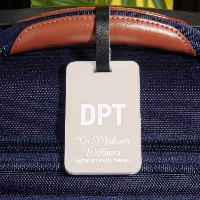 Étiquette À Bagage Médecin DPT personnalisé de la thérapie physique C (Verso Insitu 4)