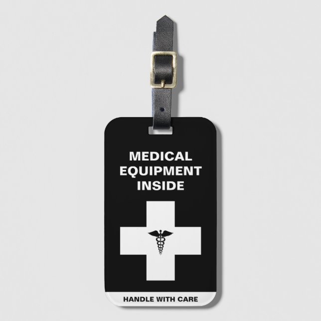 Étiquette À Bagage Medical Equipment Handle with care (Devant Vertical)