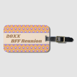 Étiquette À Bagage Meilleur Ami Reunion Blue Poeach Polka Dot BFF