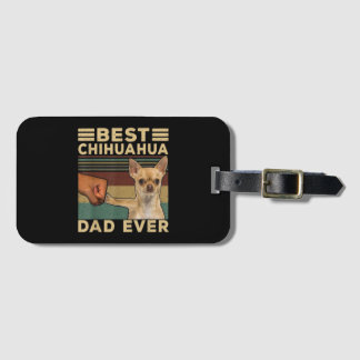 Étiquette À Bagage Meilleur papa Chihuahua jamais