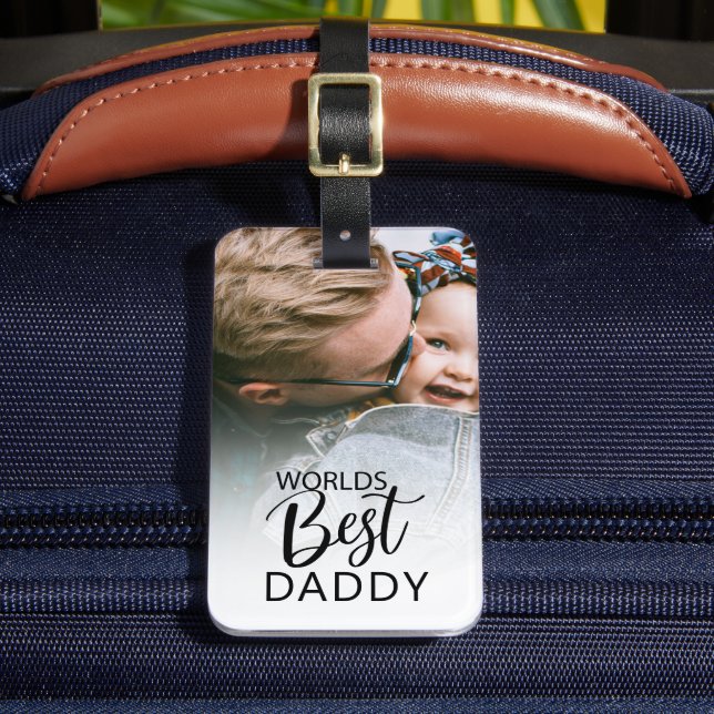 Étiquette À Bagage Meilleur papa du monde | Photo (Insitu Rectoal 2)