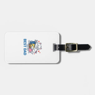Étiquette À Bagage Meilleur Papa Golf Chat Câlin Mignon Design Vector