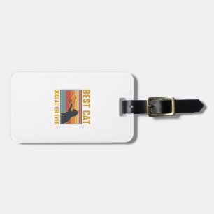 Étiquette À Bagage Meilleur Parrain de Chat Ever Vintage Chat Vector