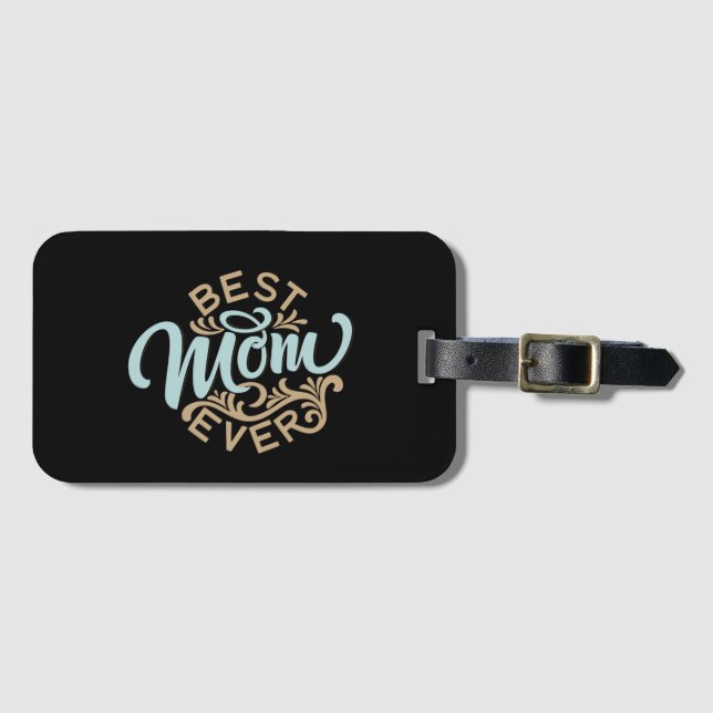 Étiquette À Bagage Meilleure maman jamais Word Art (Devant Horizontal)