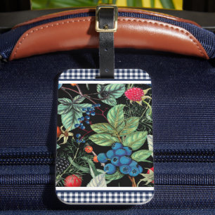 Étiquette À Bagage Mélange de baies sur gingham campagnard